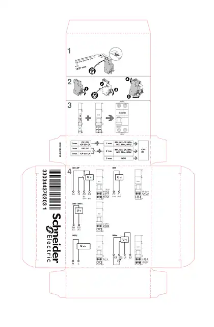 schneider施耐德iMX_ iMX+OF_ iMN_ iMNs_ iMSU_ iMNX 18 mm Instructions on box